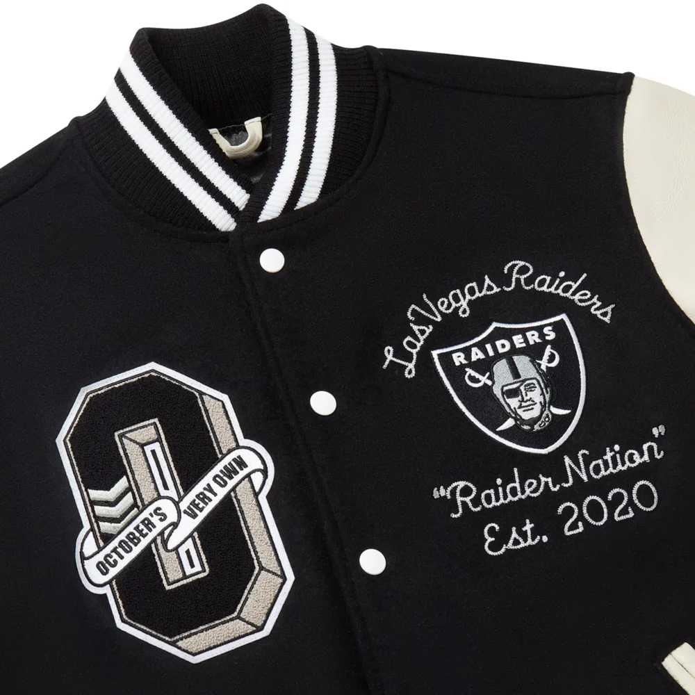 OVO x NFL Las Vegas Raiders Black Varsity Jacket