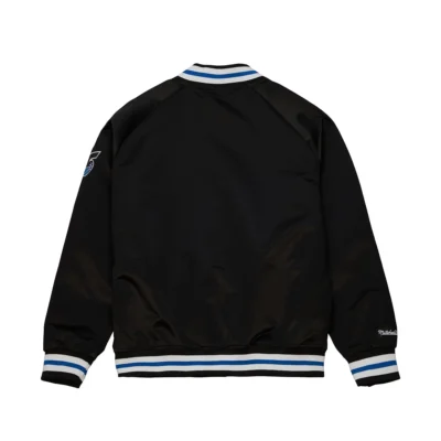 Orlando Magic Black Satin Varsity White Jacket