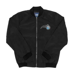 Orlando Magic Team Logo Black Satin Varsity Jacket