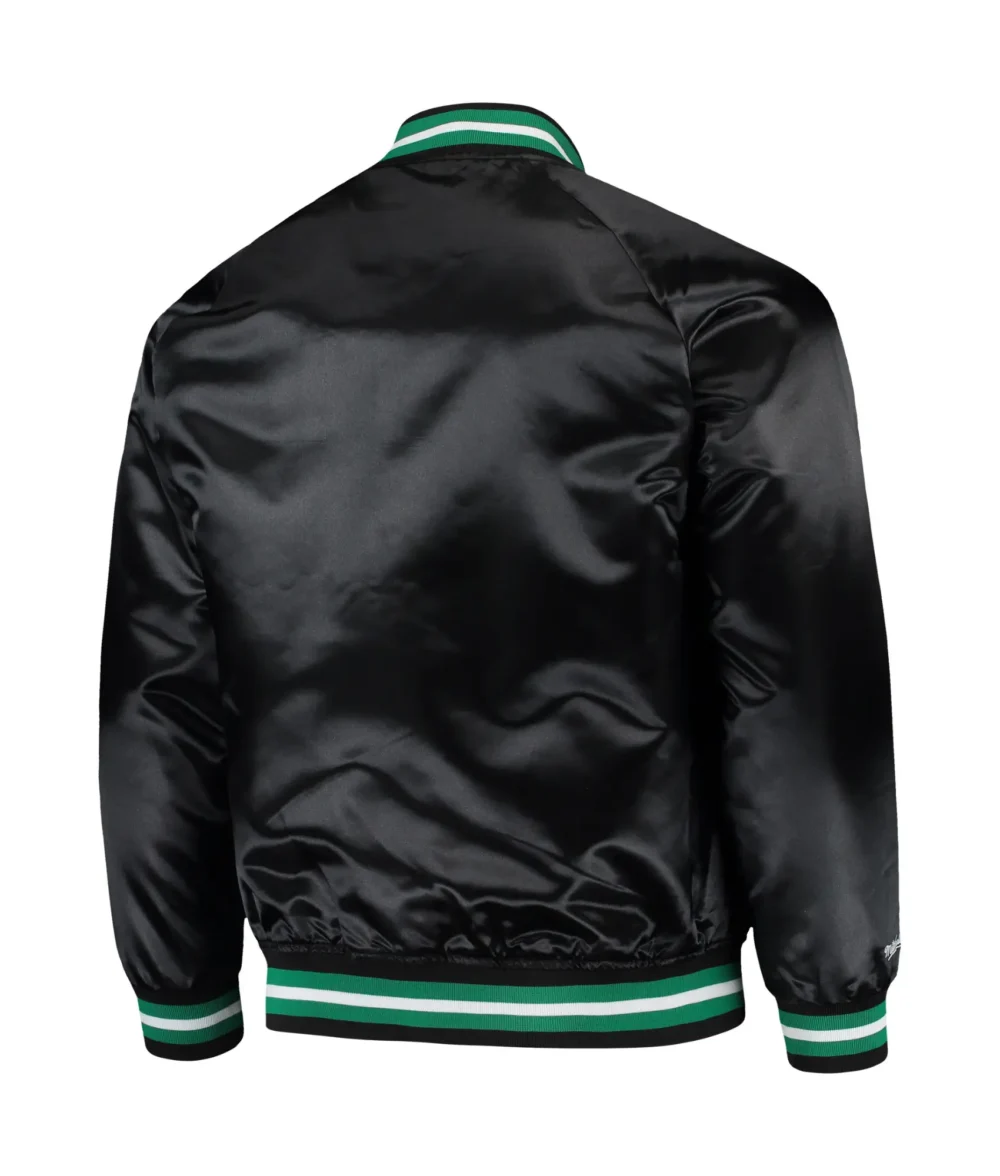 Philadelphia Eagles Full-Button Satin Black Varsity Jacket