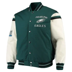 Philadelphia Eagles G-III Sports Victory Full-Snap Midnight Green Varsity Jacket