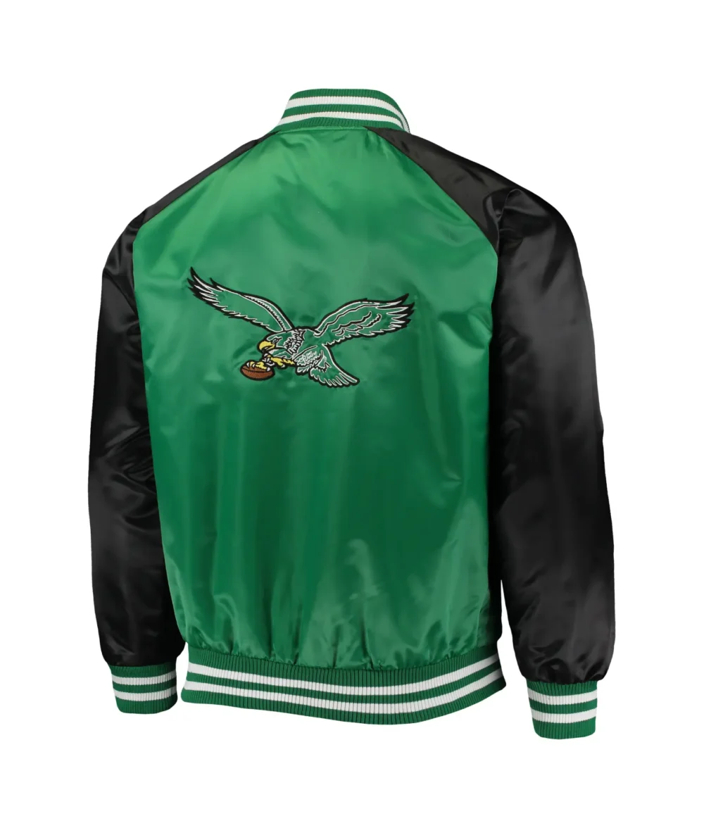 Philadelphia Eagles Lead Off Starter Satin Varsity Jacket