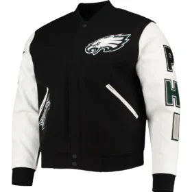 Philadelphia Eagles Pro Standard Logo Full-Zip Black/White Varsity Jacket