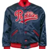 Philadelphia Phillies Authentic Satin Navy Varsity Jacket