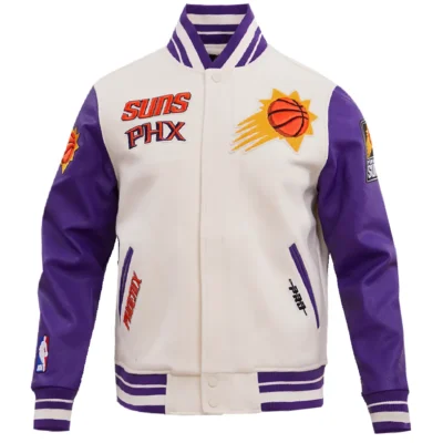 Phoenix Suns Classic Rib Wool & Leather Varsity Jacket