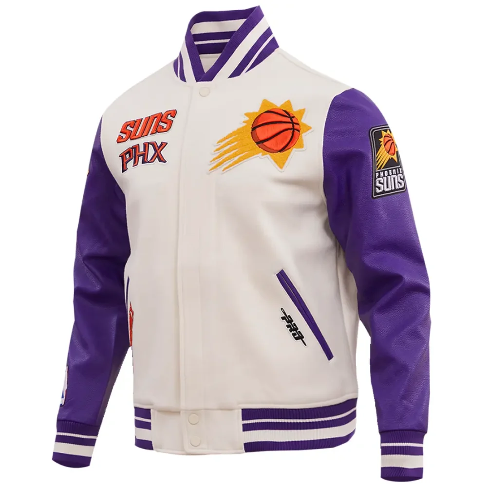 Phoenix Suns Classic Rib Wool & Leather Varsity Jacket