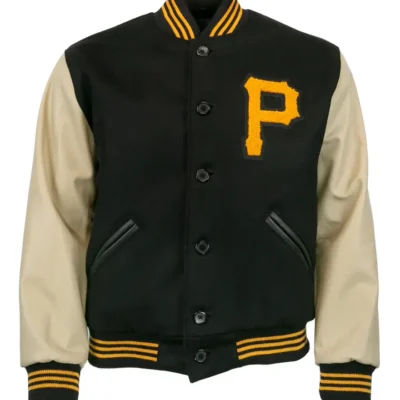 Pittsburgh Pirates Black Wool & Leather Varsity Jacket