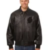 Portland Trail Blazers Leather Bomber Varsity Jacket