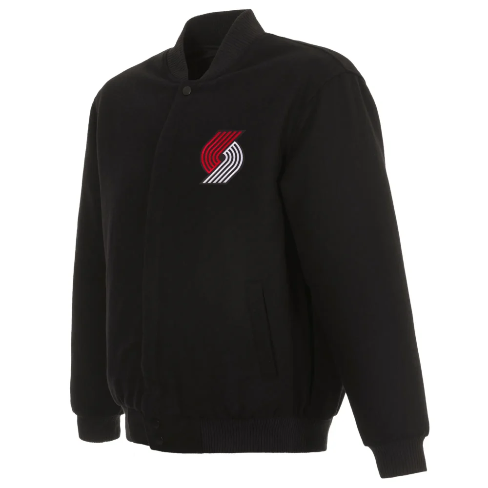 Portland Trail Blazers Black Wool Varsity Jacket