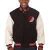 Portland Trail Blazers Wool & Leather Varsity Jacket