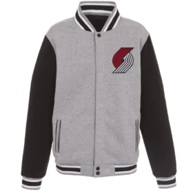 Portland Trail Blazers Wool Varsity Jacket Gray & Black