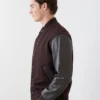 Roots Classic Brown Wool & Leather Varsity Jacket