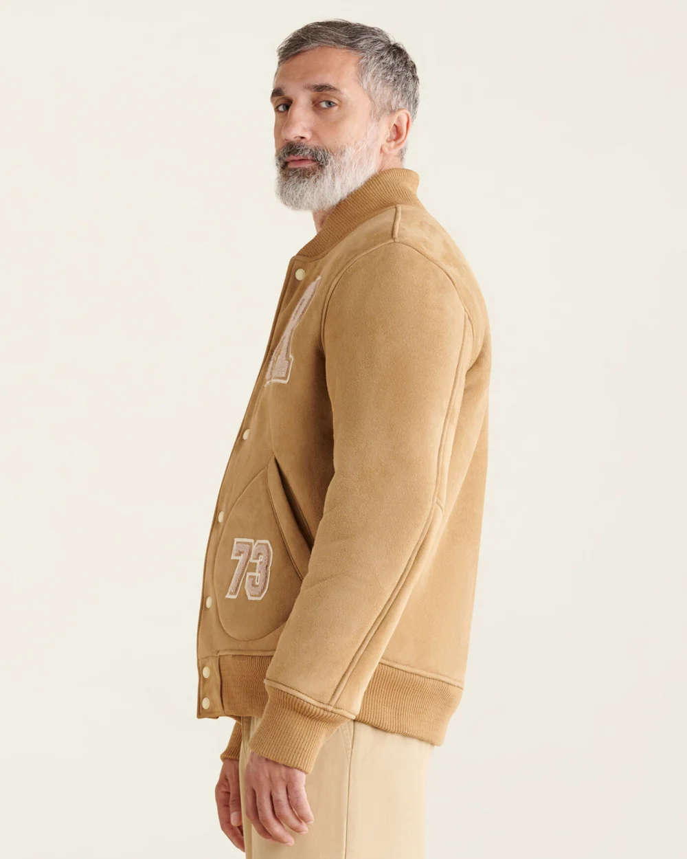 Roots Shearling Camel Varsity Jacket