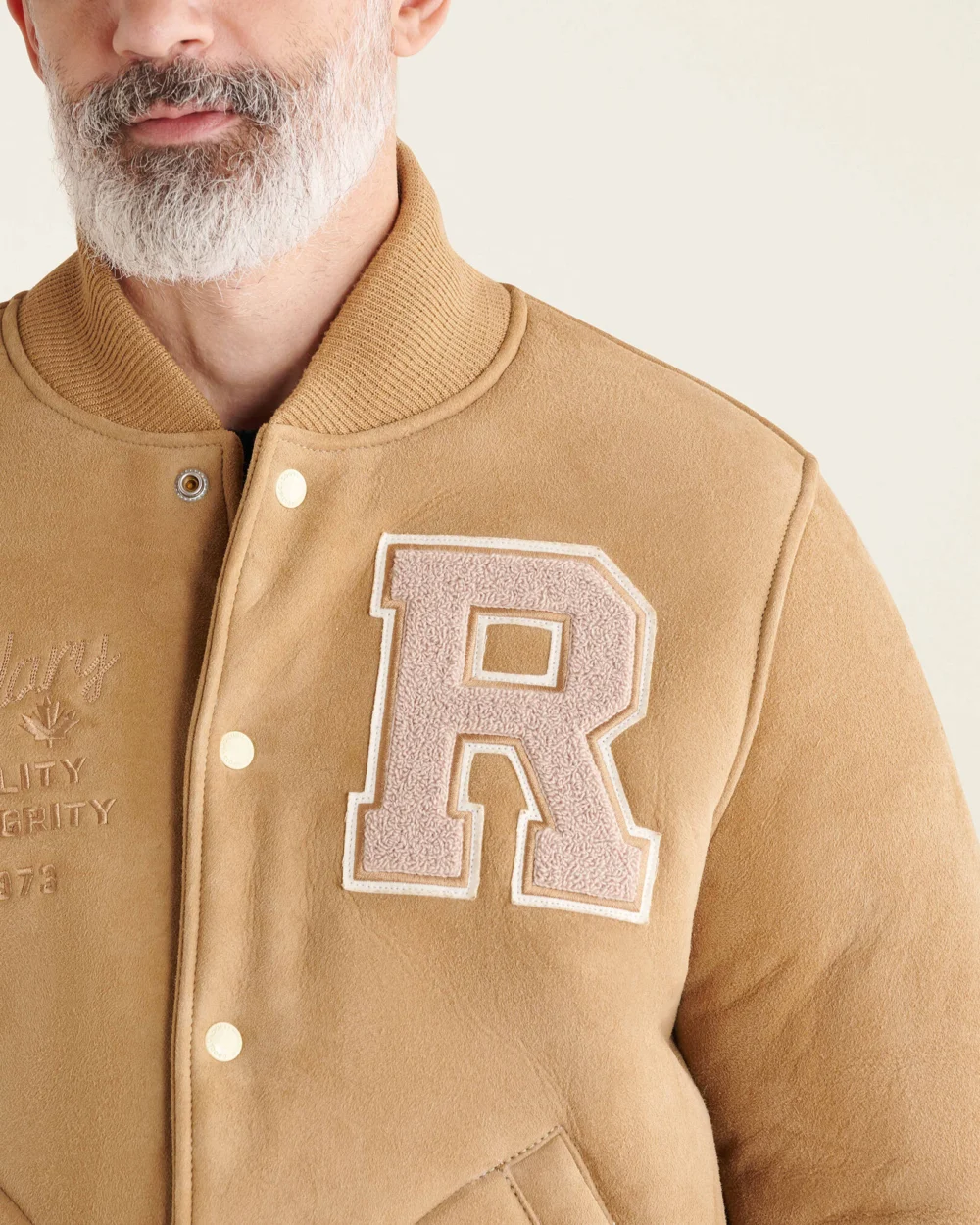 Roots Shearling Camel Varsity Jacket