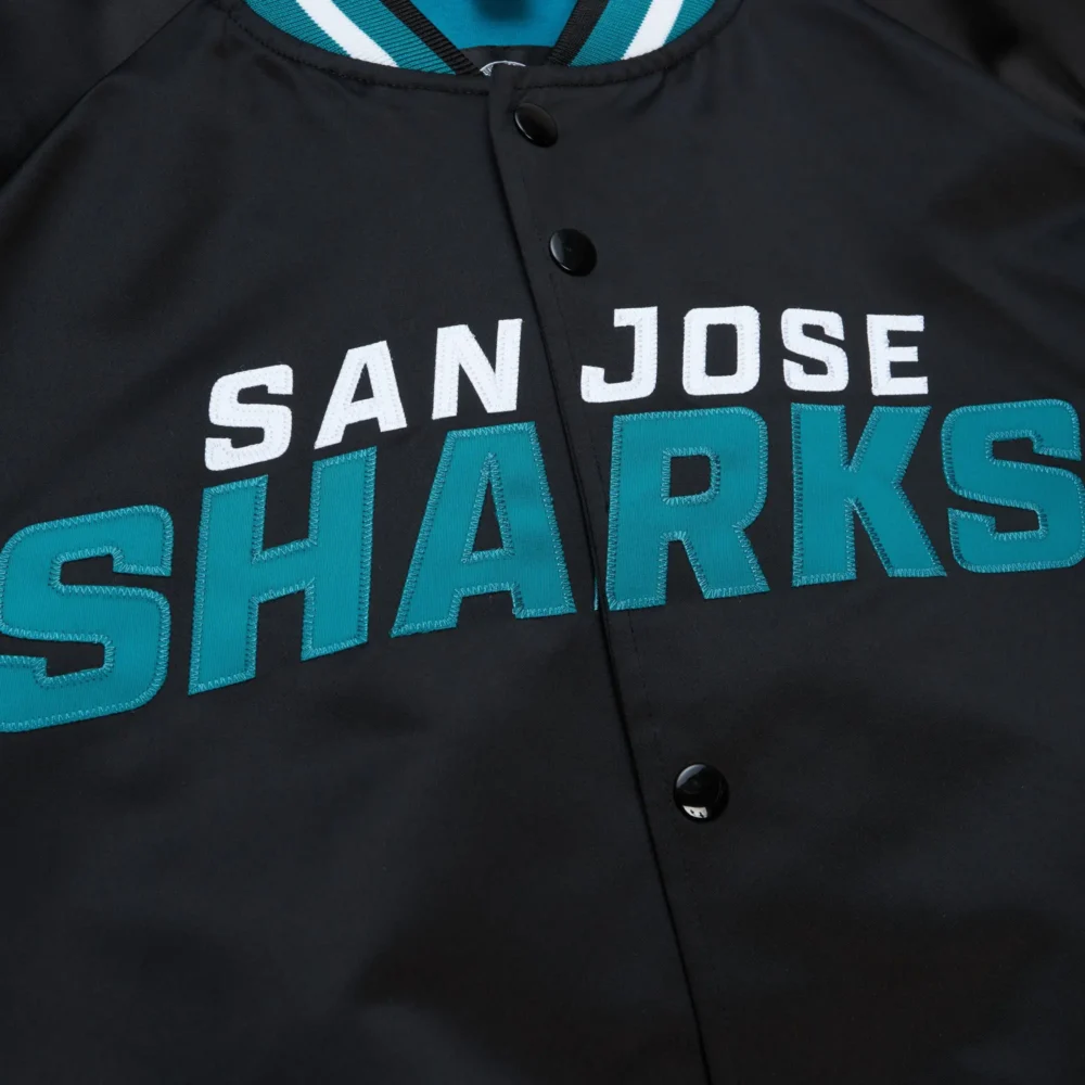 San Jose Sharks Current Logo Black Varsity Jacket