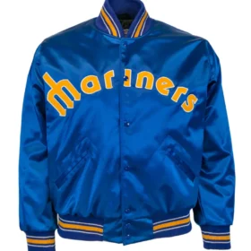 Seattle Mariners Satin Royal Blue Varsity Jacket