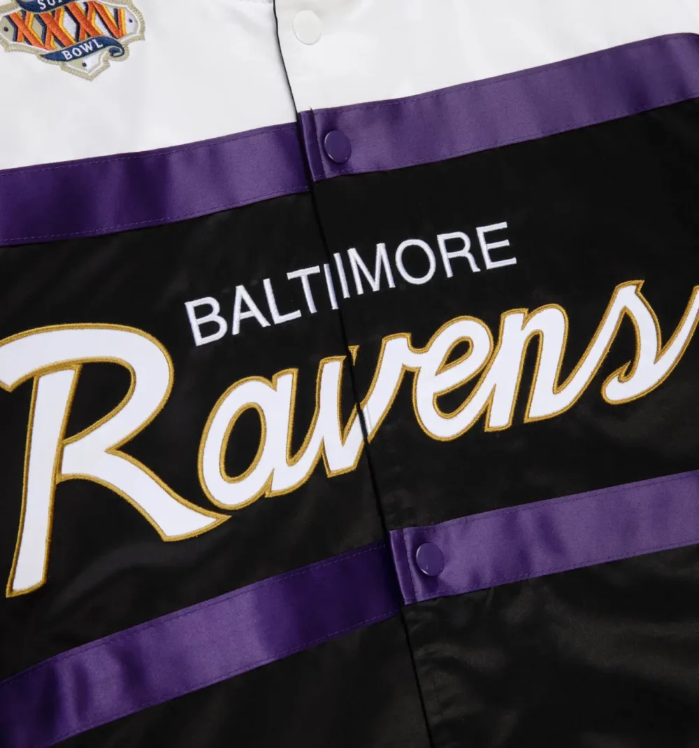 Script Heavyweight Satin Jacket Baltimore Ravens