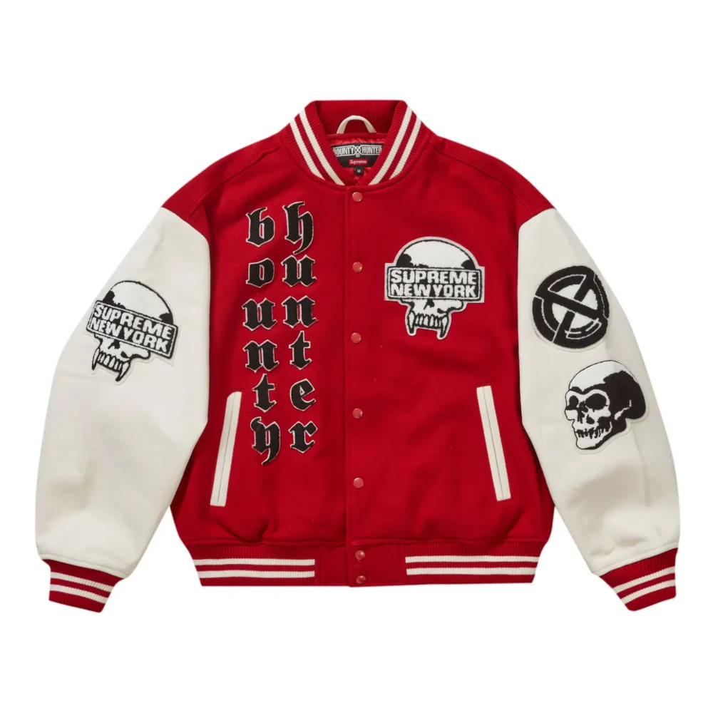 Supreme Bounty Hunter Red Wool & Leather Varsity Jacket