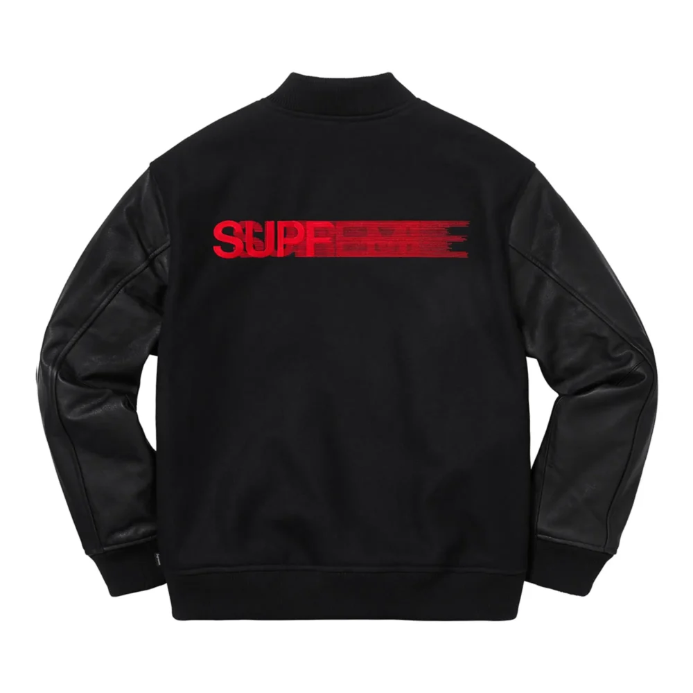 Supreme Motion Logo Black Varsity Jacket