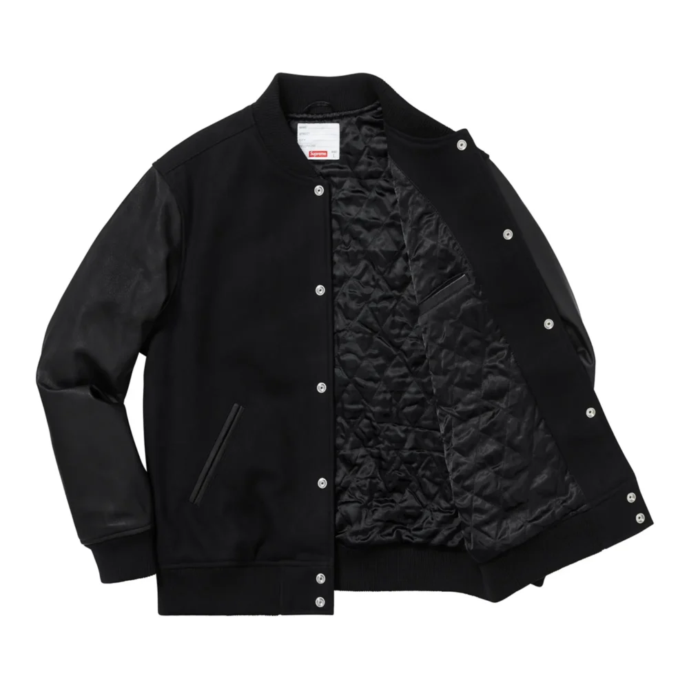 Supreme Motion Logo Black Varsity Jacket