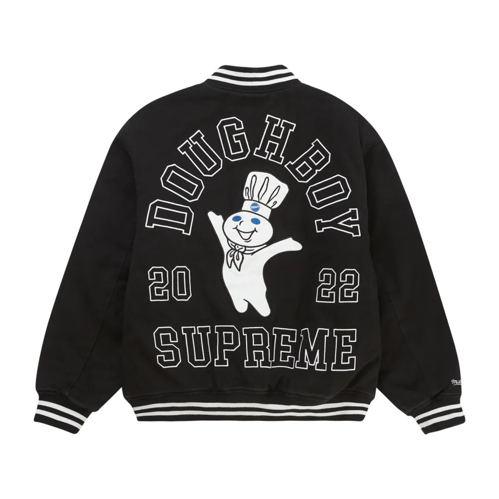 Supreme X Mitchell & Ness Doughboy Twill Black Varsity Jacket