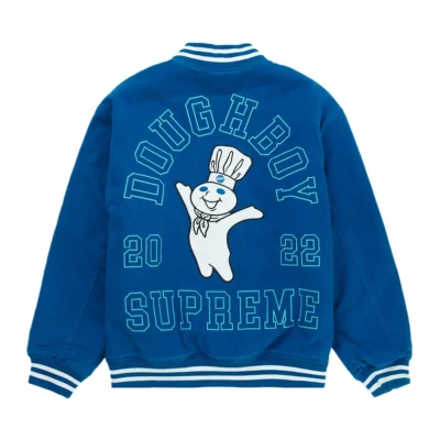 Supreme X Mitchell & Ness Doughboy Twill Blue Varsity Jacket