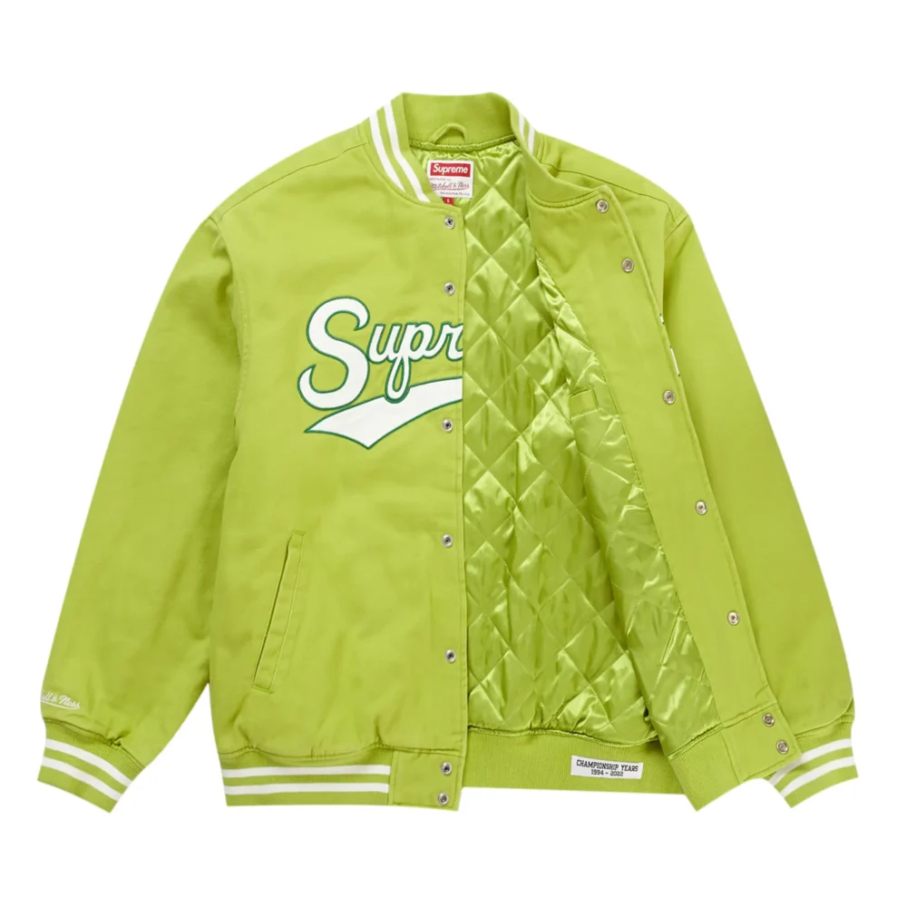 Supreme Mitchell & Ness Doughboy Twill Green Varsity Jacket