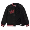 Supreme X Mitchell & Ness Satin Black Varsity Jacket