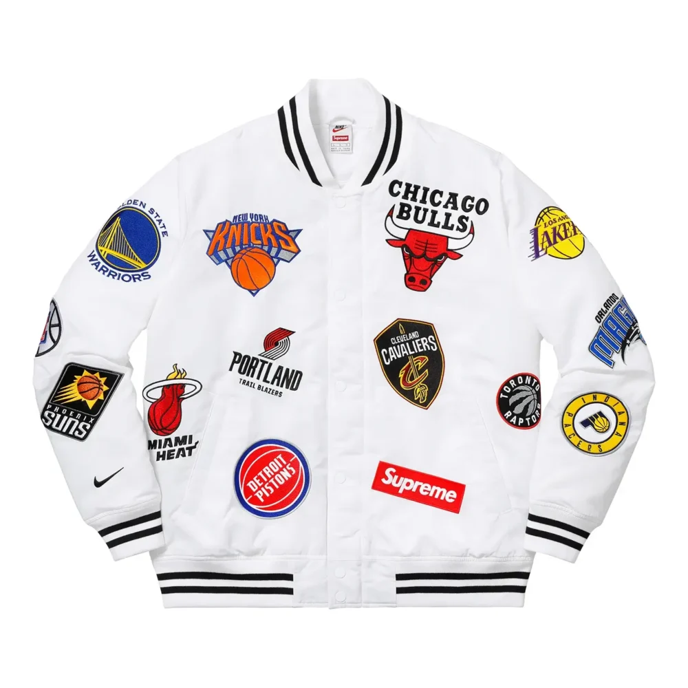 Supreme Nike/NBA Teams Warm-Up White Jacket