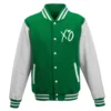 he Weeknd XO Green & White Wool Varsity Jacket