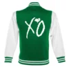 he Weeknd XO Green & White Wool Varsity Jacket