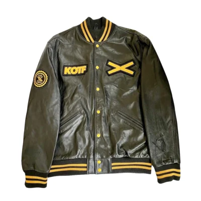 The Weeknd XO Black & Yellow Leather Varsity Jacket