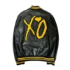 The Weeknd XO Black & Yellow Leather Varsity Jacket