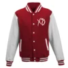 The Weeknd XO Red & White Wool Varsity Jacket