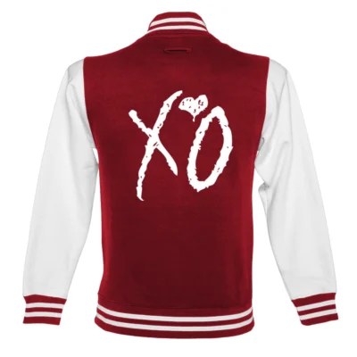 The Weeknd XO Red & White Wool Varsity Jacket