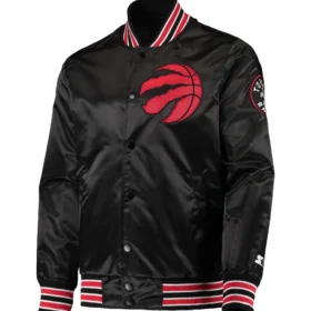 Toronto Raptors Starter Black The Diamond Classic Satin Varsity Jacket