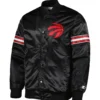 Toronto Raptors Starter Pick & Roll Black Satin Varsity Jacket