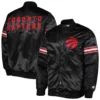 Toronto Raptors Starter Pick & Roll Black Satin Varsity Jacket