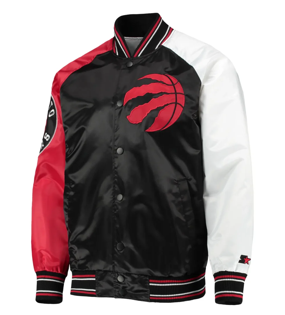 Toronto Raptors Starter Reliever Raglan Satin Varsity Jacket