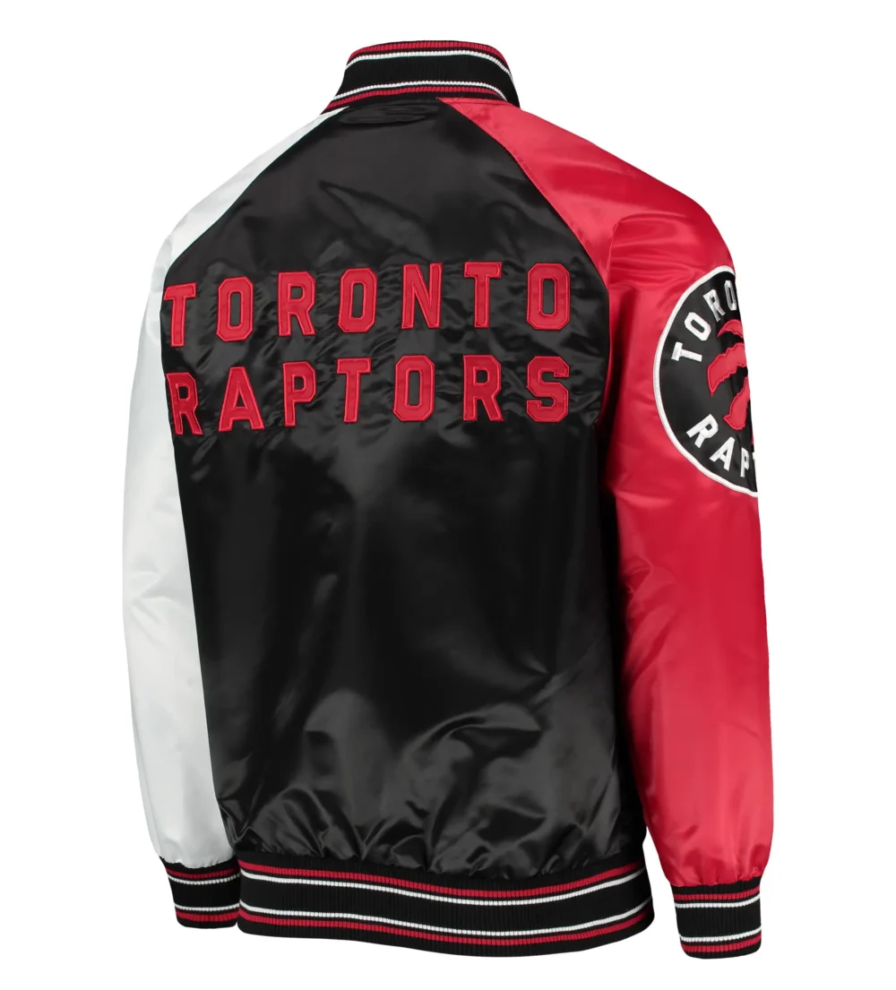 Toronto Raptors Starter Reliever Raglan Satin Varsity Jacket