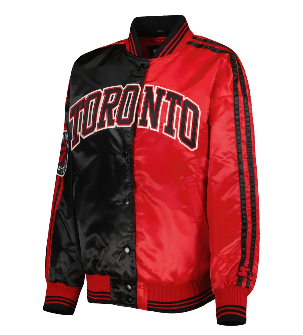 Toronto Raptors Starter Split Color block Satin Varsity Jacket