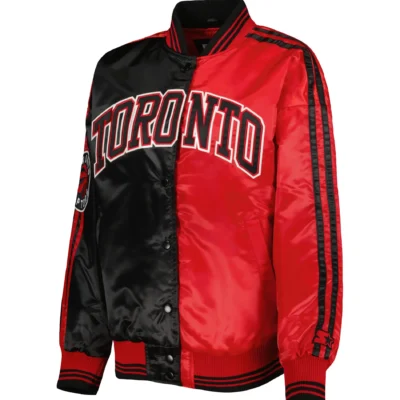 Toronto Raptors Starter Split Color block Satin Varsity Jacket