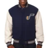 Utah Jazz Wool & Leather Varsity Jacket