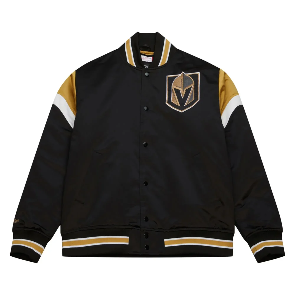 Vegas Golden Knights Black Satin Varsity Jacket