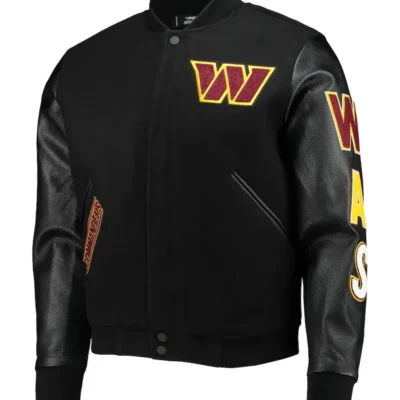 Washington Commanders Black Letterman Jacket