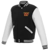 Washington Commanders Black & White Varsity Jacket