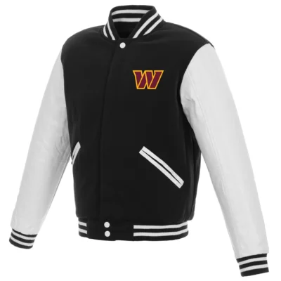 Washington Commanders Black & White Varsity Jacket