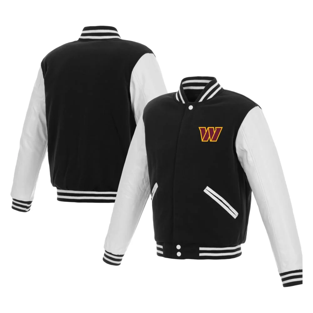 Washington Commanders Black & White Varsity Jacket