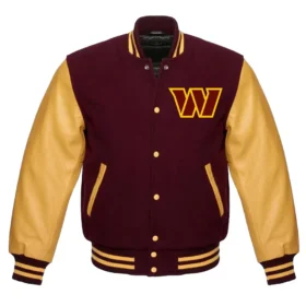 Washington Commanders Maroon and Yellow Varsity Jacket