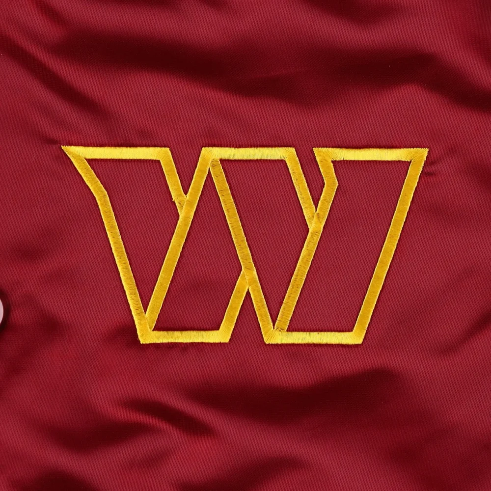 Washington Commanders Maroon Satin Varsity Jacket